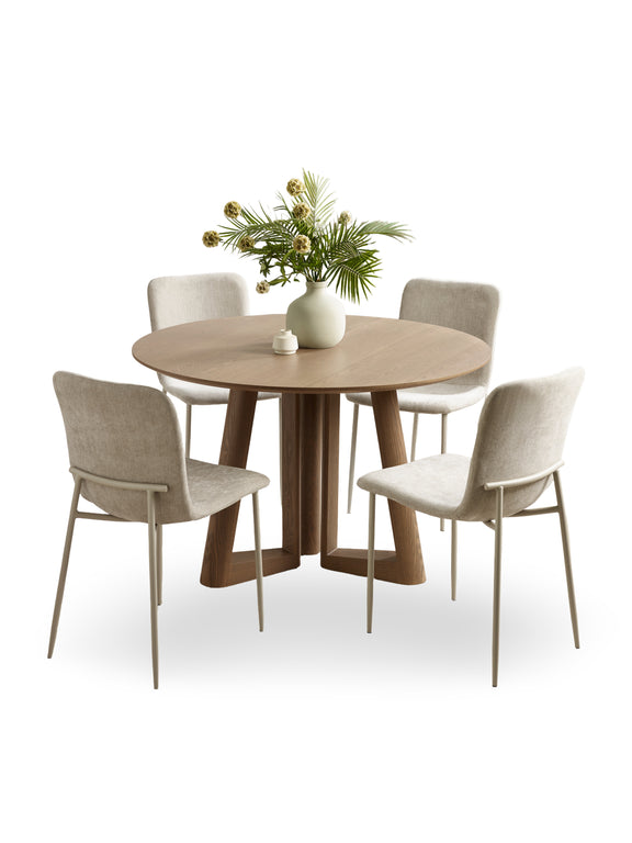 Caravelle Round 4 Seater Dining Table – Smokey Oak Effect – alternate view