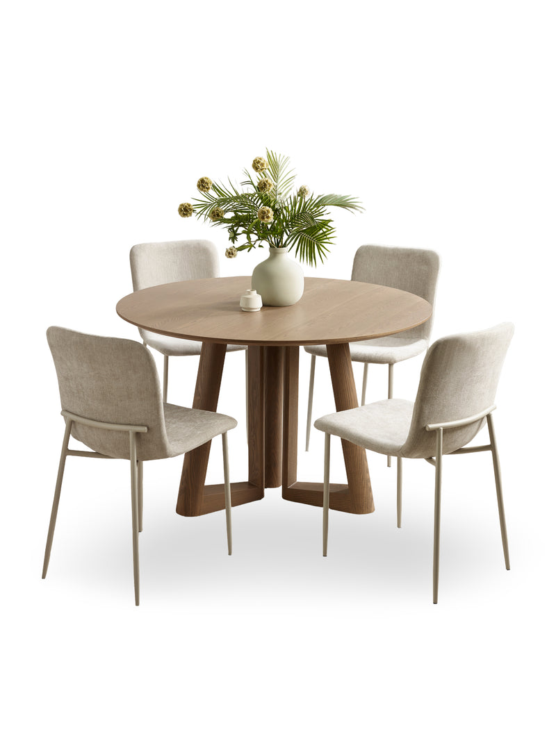 Caravelle Round 4 Seater Dining Table – Smokey Oak Effect – alternate view