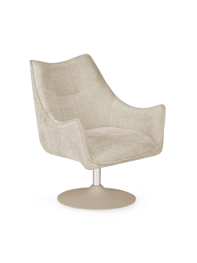 Caspian Ivory Chenille Swivel Lounge Chair – alternate view