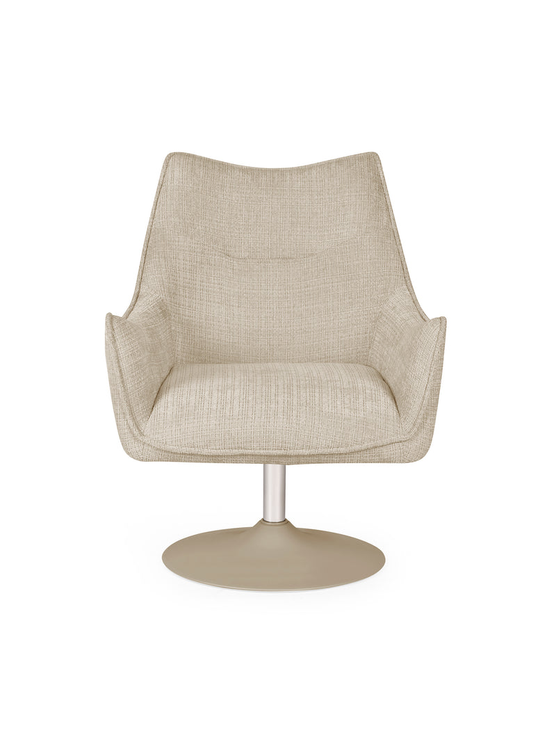 Caspian Ivory Chenille Swivel Lounge Chair – alternate view