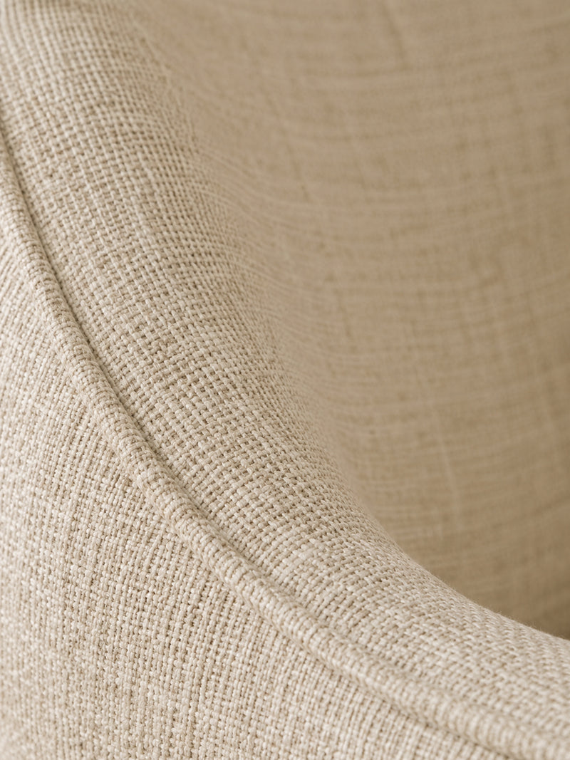 Caspian Ivory Chenille Swivel Lounge Chair – detail view