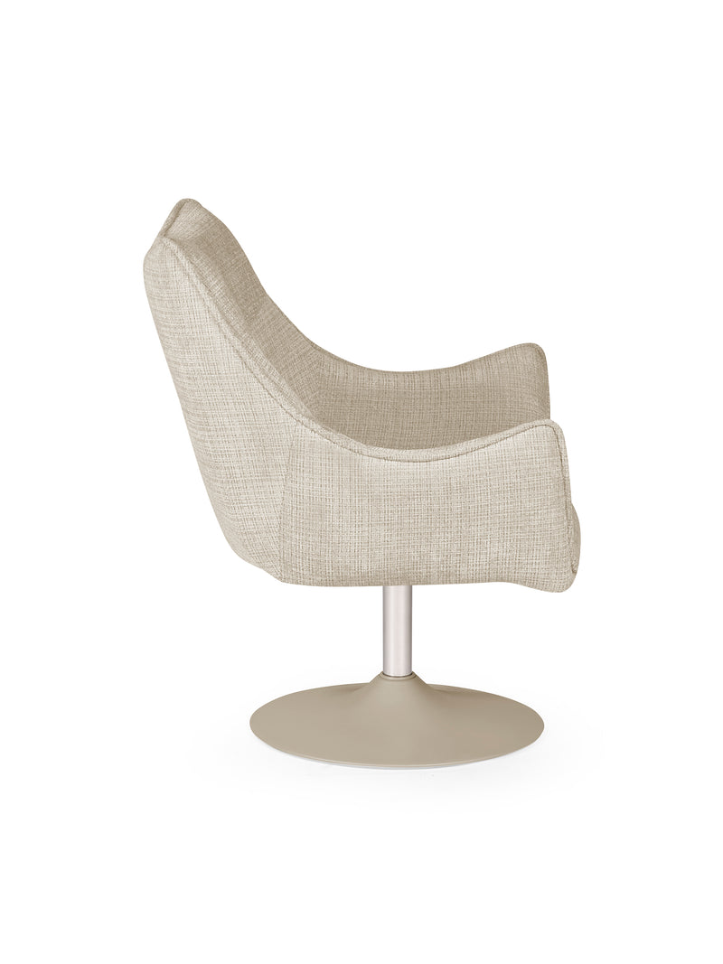 Caspian Ivory Chenille Swivel Lounge Chair – alternate view