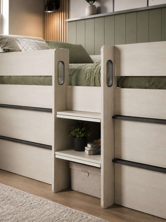 Celeste Nordic Wood Midsleeper Bed with 4 Drawers – alternate view
