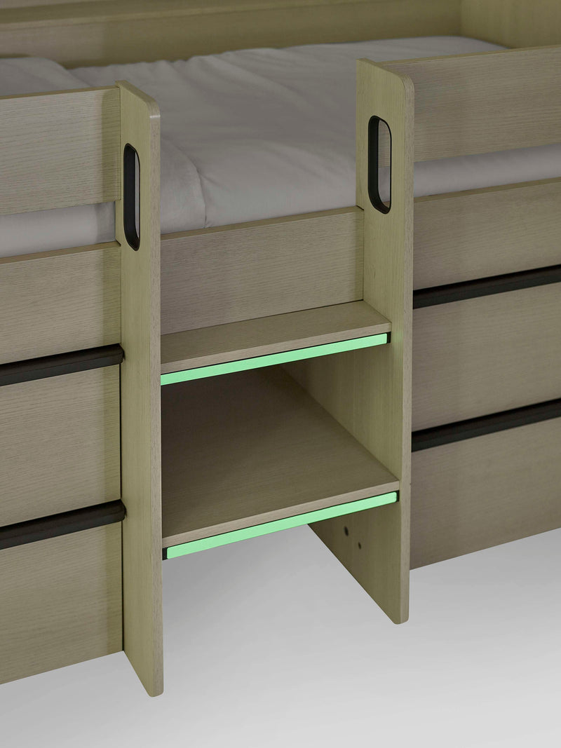 Celeste Nordic Wood Midsleeper Bed with 4 Drawers – alternate view