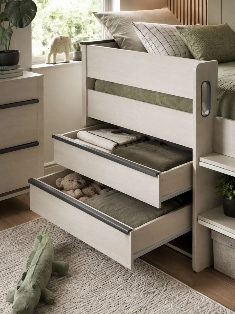 Celeste Nordic Wood Midsleeper Bed with 4 Drawers – alternate view
