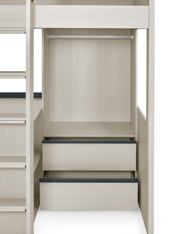 Celeste Nordic Wood Highsleeper Bed with Desk & Wardrobe – alternate view