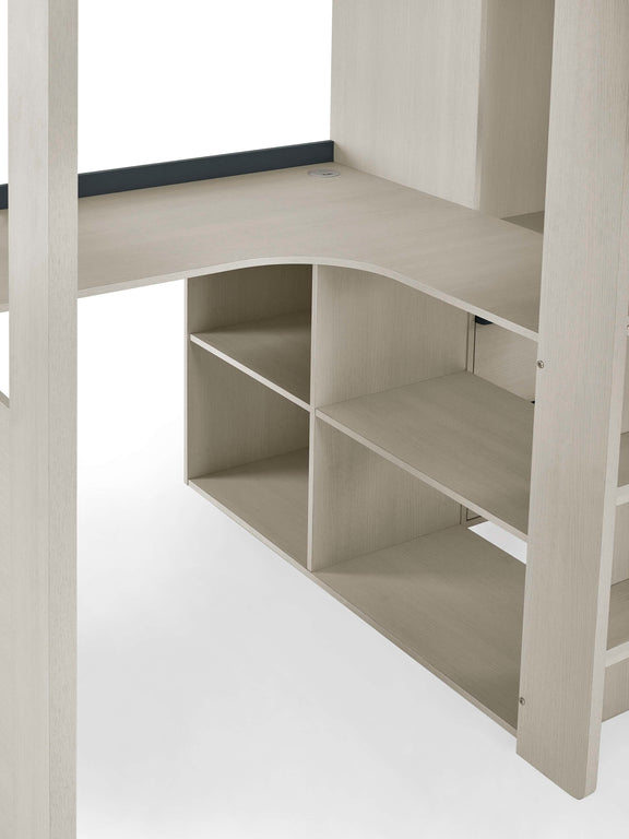 Celeste Nordic Wood Highsleeper Bed with Desk & Wardrobe – alternate view