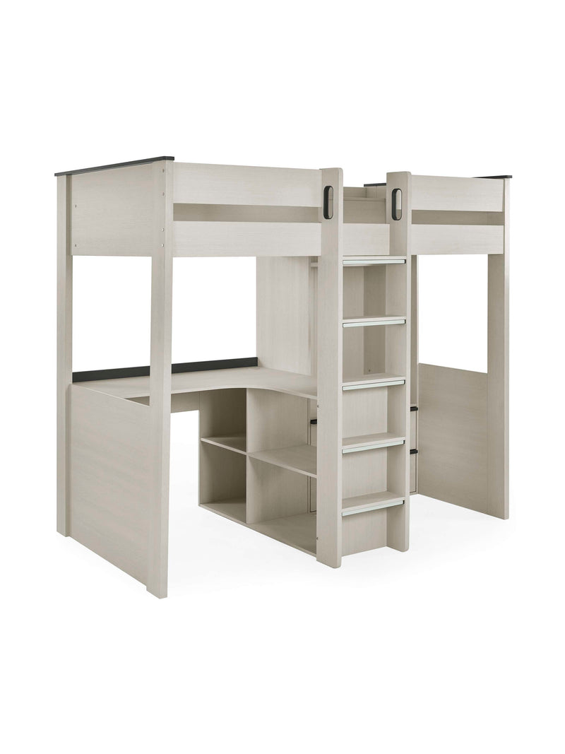 Celeste Nordic Wood Highsleeper Bed with Desk & Wardrobe – alternate view