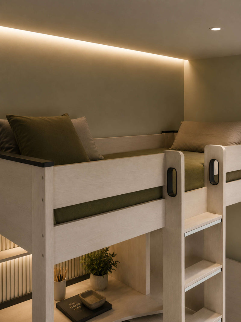 Celeste Nordic Wood Highsleeper Bed with Desk & Wardrobe – alternate view