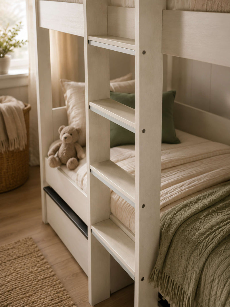 Celeste Nordic Wood Bunk Bed with 2 Drawers – alternate view