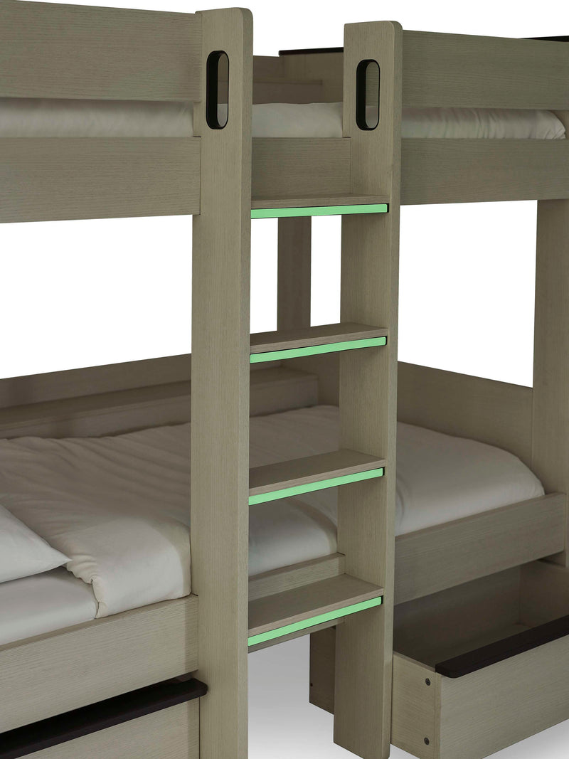 Celeste Nordic Wood Bunk Bed with 2 Drawers – alternate view