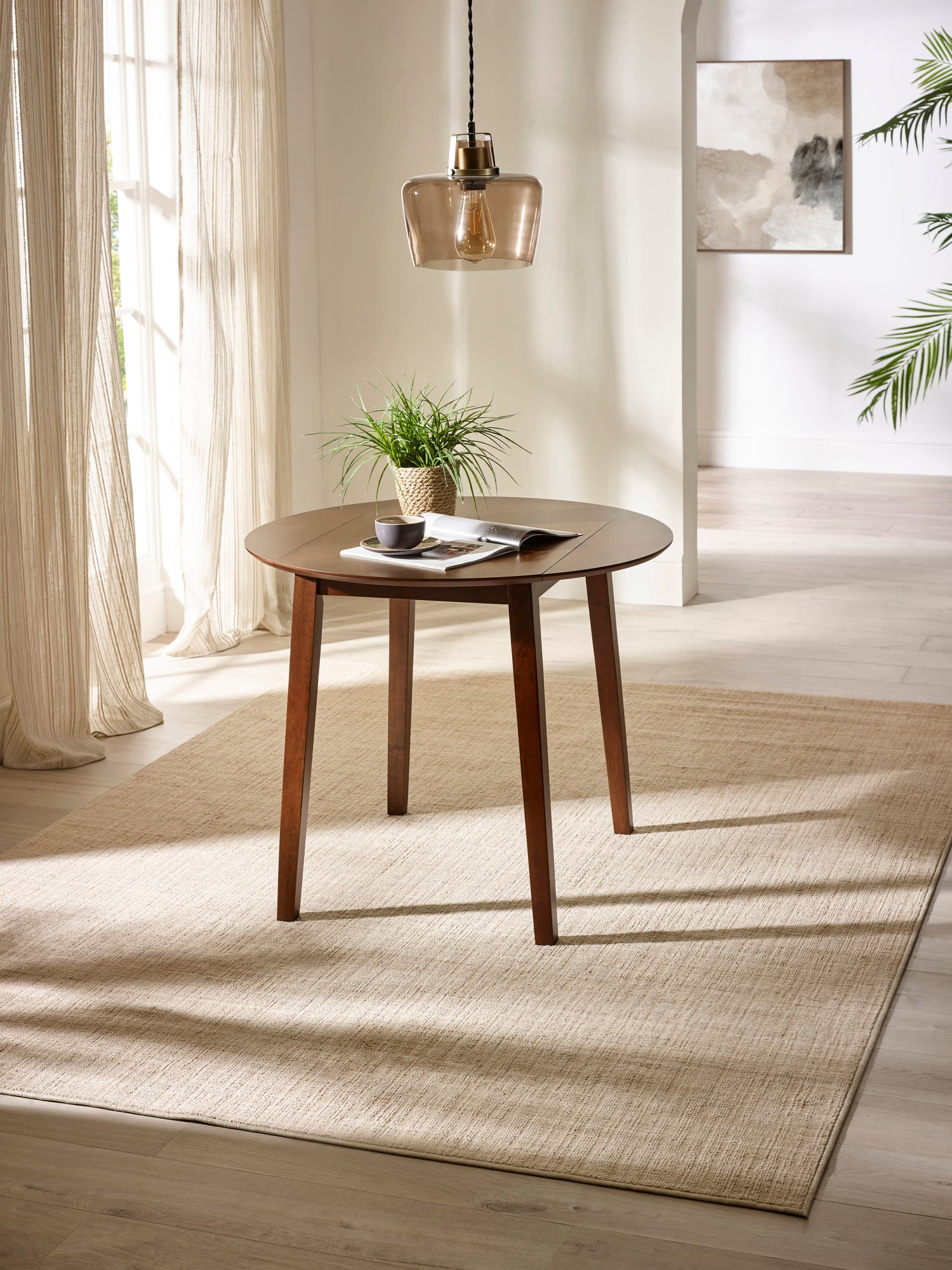 Coast Round 2–4 Seater Drop Leaf Dining Table – Colour Options – Walnut Effect – main view