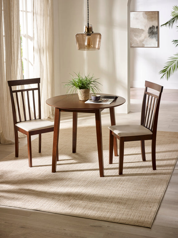 Coast Round 2–4 Seater Drop Leaf Dining Table – Colour Options – Walnut Effect – alternate view