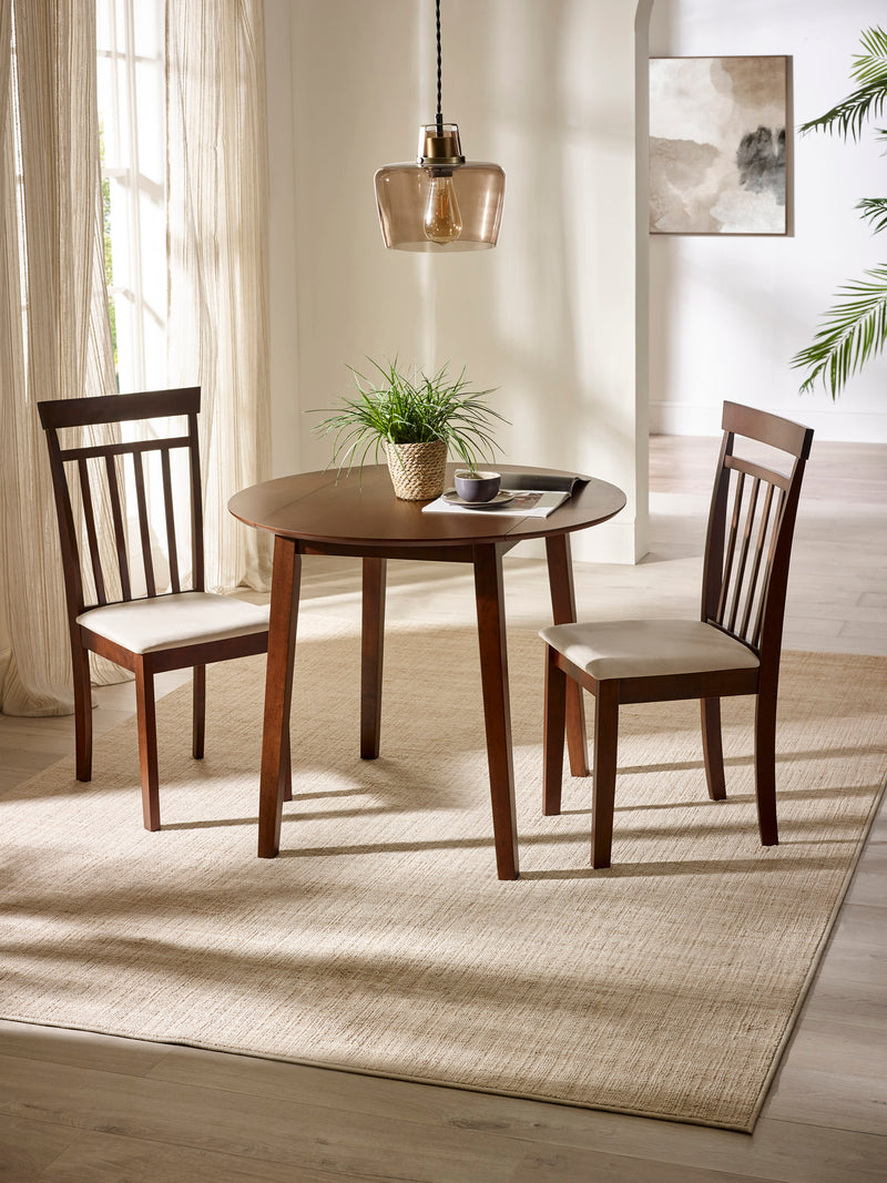 Coast Round 2–4 Seater Drop Leaf Dining Table – Colour Options – Walnut Effect – alternate view