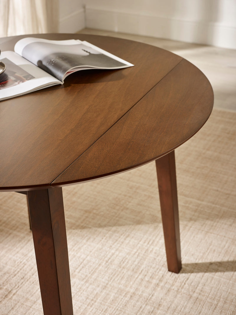 Coast Round 2–4 Seater Drop Leaf Dining Table – Colour Options – Walnut Effect – alternate view