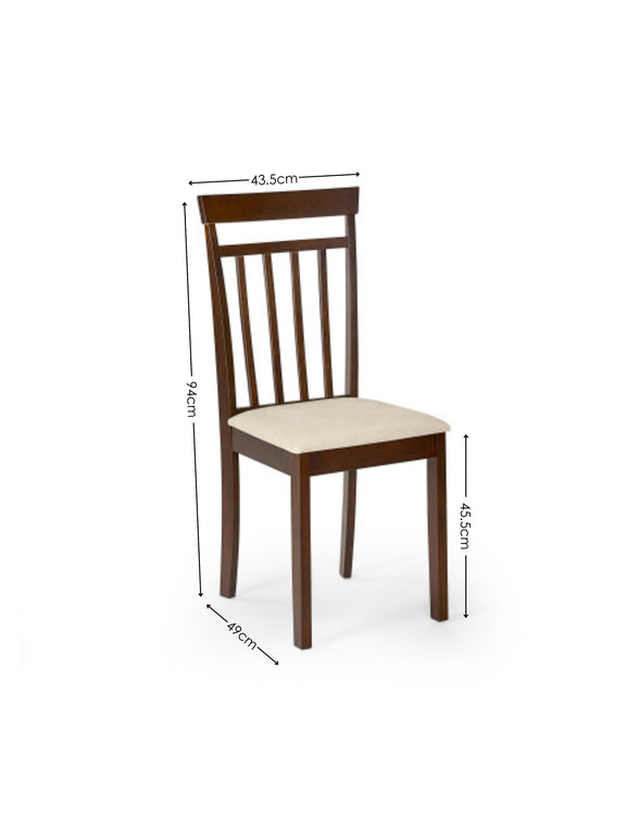 Coast Dining Chair (Set of 2) – Colour Options – Walnut Effect – alternate view