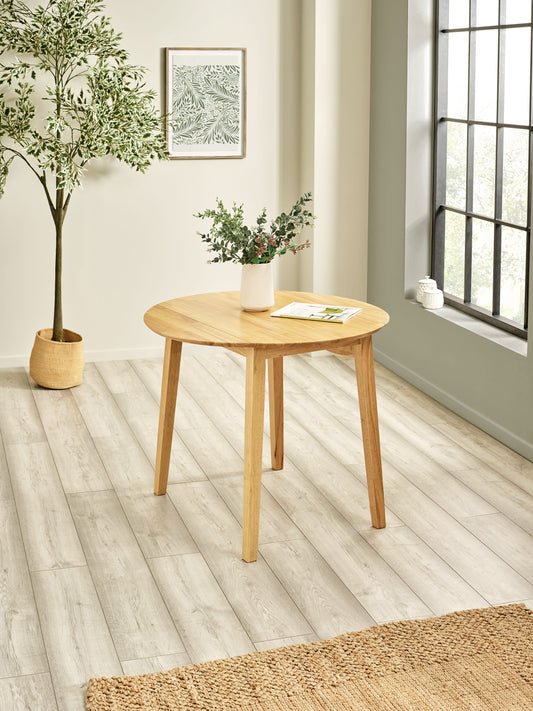 Coast Round 2–4 Seater Drop Leaf Dining Table – Colour Options – Natural Oak Effect – main view