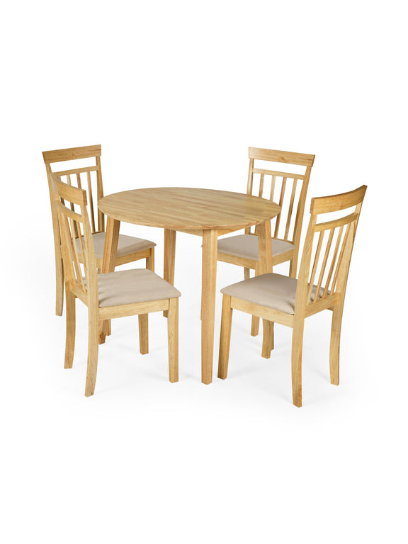 Coast Round 2–4 Seater Drop Leaf Dining Table – Colour Options – Natural Oak Effect – alternate view