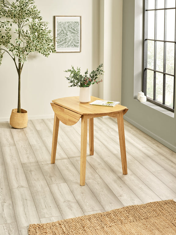 Coast Round 2–4 Seater Drop Leaf Dining Table – Colour Options – Natural Oak Effect – alternate view