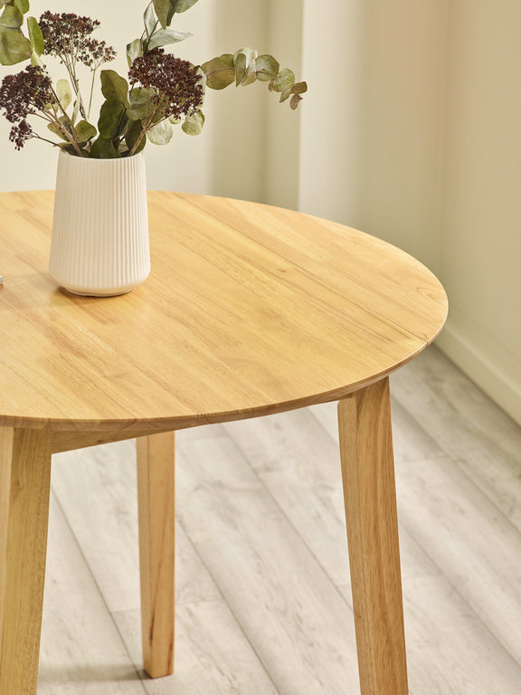 Coast Round 2–4 Seater Drop Leaf Dining Table – Colour Options – Natural Oak Effect – alternate view