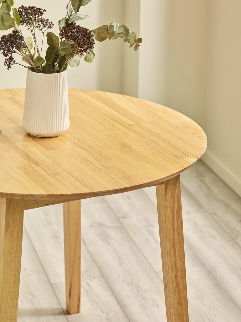 Coast Round 2–4 Seater Drop Leaf Dining Table – Colour Options – Natural Oak Effect – alternate view