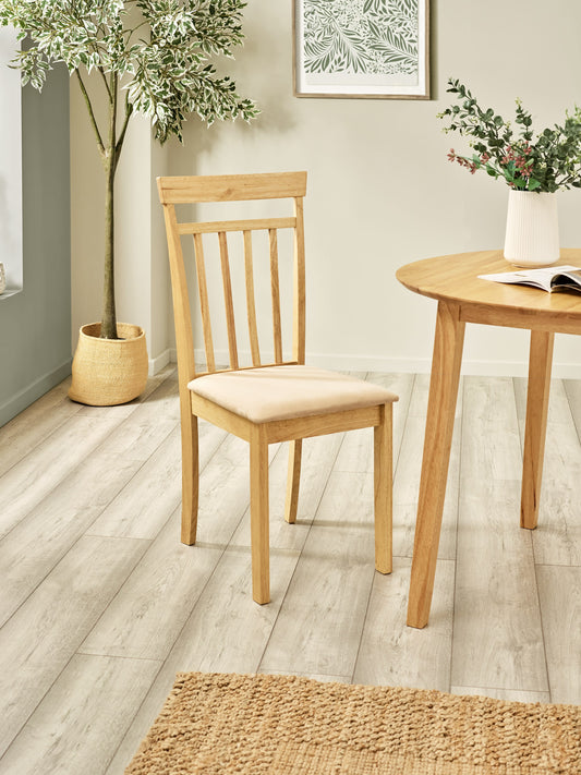 Coast Dining Chair (Set of 2) – Colour Options – Natural Oak Effect – main view