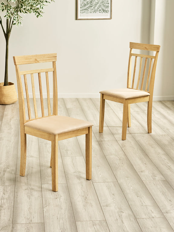 Coast Dining Chair (Set of 2) – Colour Options – Natural Oak Effect – alternate view