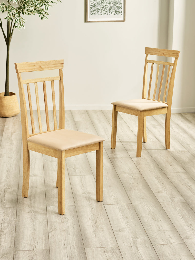 Coast Dining Chair (Set of 2) – Colour Options – Natural Oak Effect – alternate view