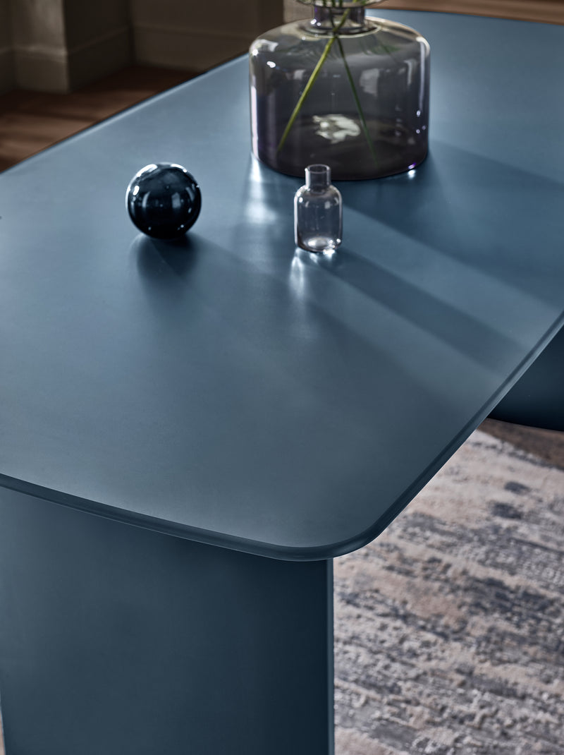 Element Rectangular Glass Table – Colour Options – Matt Blue – alternate view