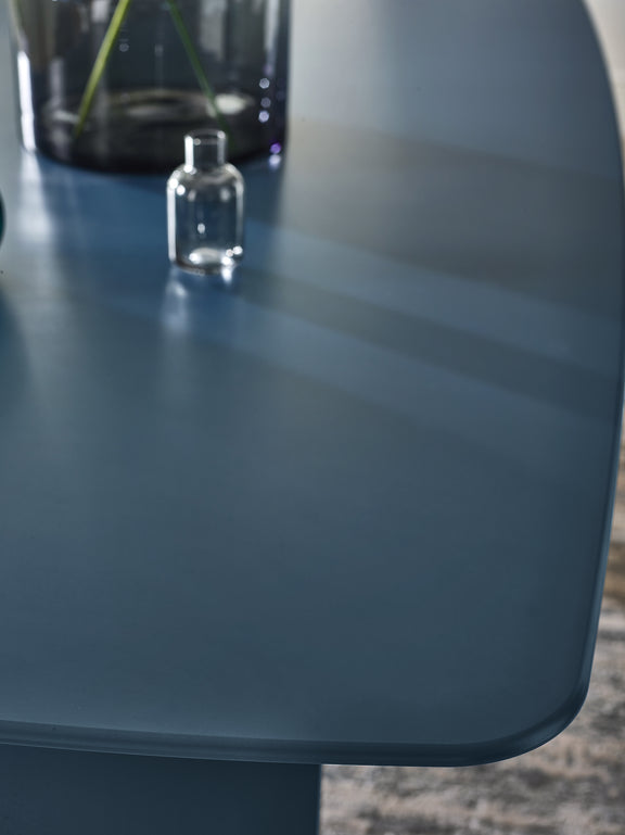 Element Rectangular Glass Table – Colour Options – Matt Blue – alternate view