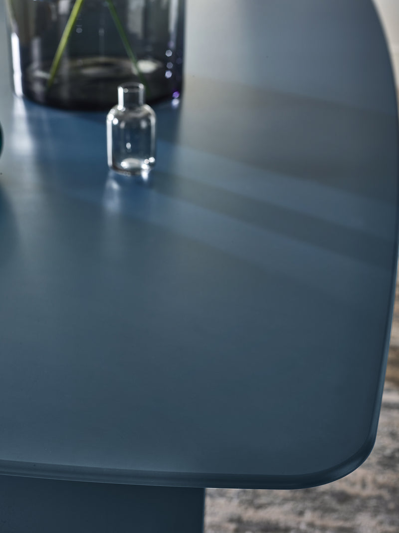 Element Rectangular Glass Table – Colour Options – Matt Blue – alternate view