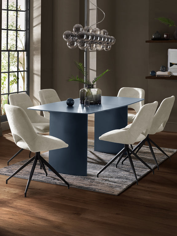 Element Rectangular Glass Table – Colour Options – Matt Blue – alternate view