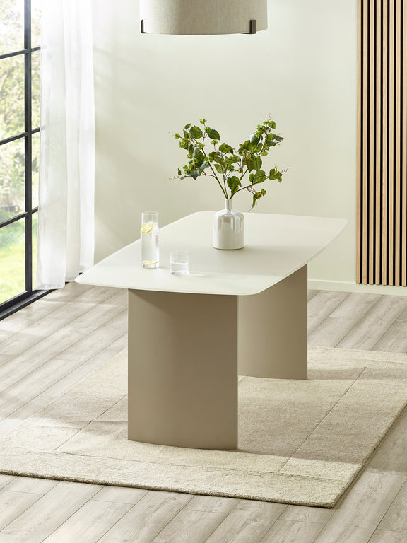 Element Rectangular Glass Table – Colour Options – Matt Cream – main view