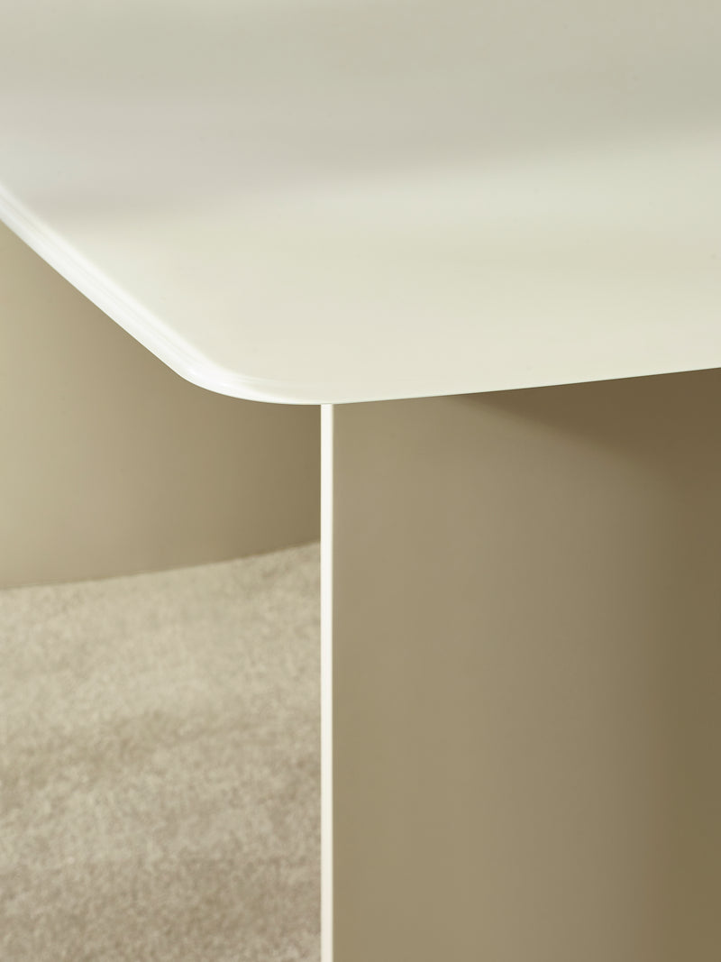 Element Rectangular Glass Table – Colour Options – Matt Cream – alternate view
