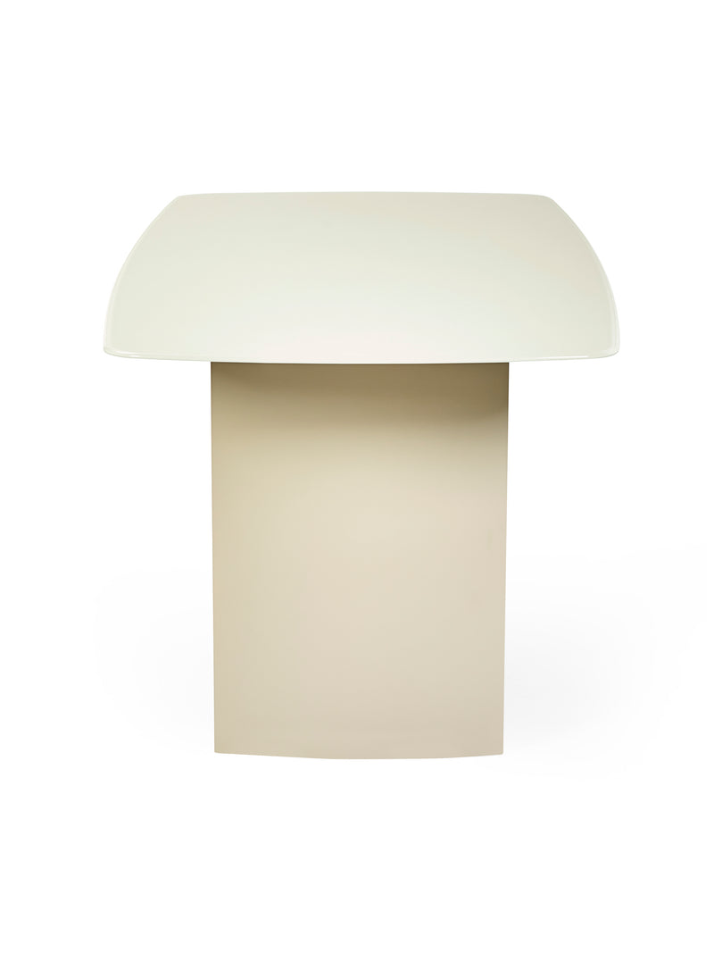 Element Rectangular Glass Table – Colour Options – Matt Cream – alternate view