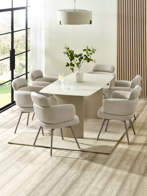 Element Rectangular Glass Table – Colour Options – Matt Cream – alternate view