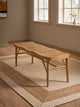 Elodie Natural Ash Rattan Dining Bench – styled room view