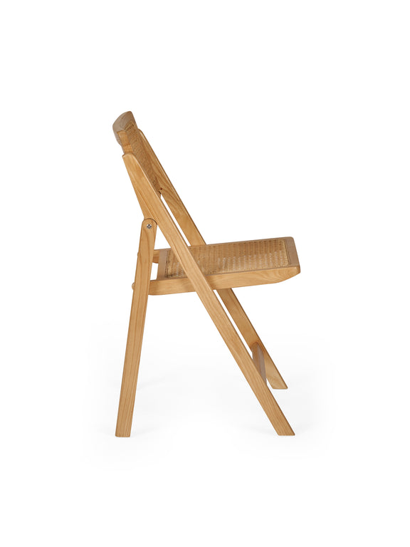 Elodie Natural Ash Folding Rattan Dining Chairs – Set of 2 – alternate view
