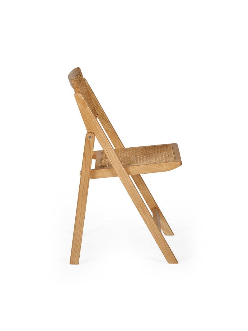 Elodie Natural Ash Folding Rattan Dining Chairs – Set of 2 – alternate view