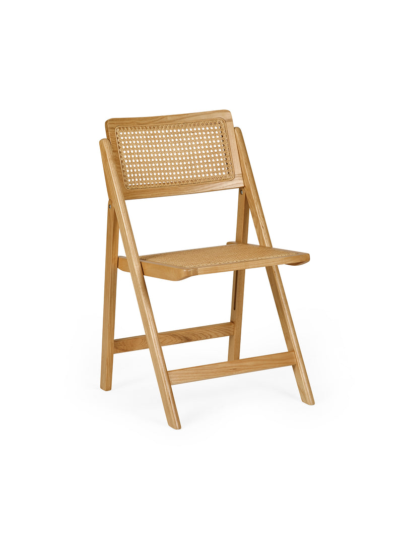 Elodie Natural Ash Folding Rattan Dining Chairs – Set of 2 – alternate view
