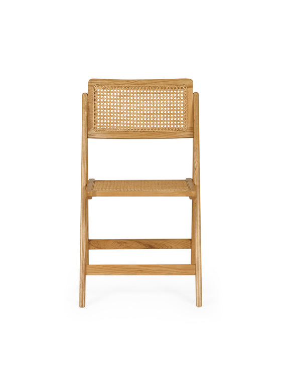 Elodie Natural Ash Folding Rattan Dining Chairs – Set of 2 – alternate view