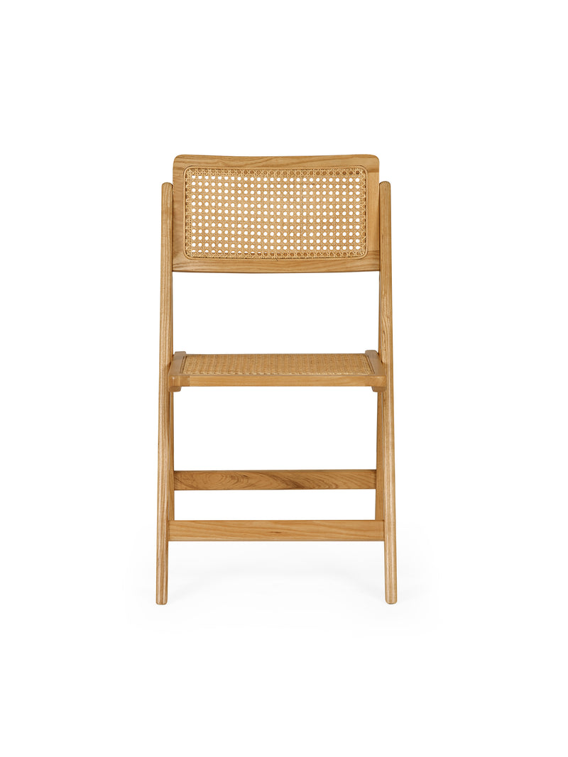 Elodie Natural Ash Folding Rattan Dining Chairs – Set of 2 – alternate view
