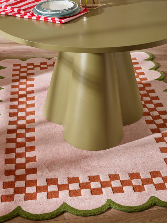 Fable 120cm Sage Green Round Dining Table – 4 Seater – detail view