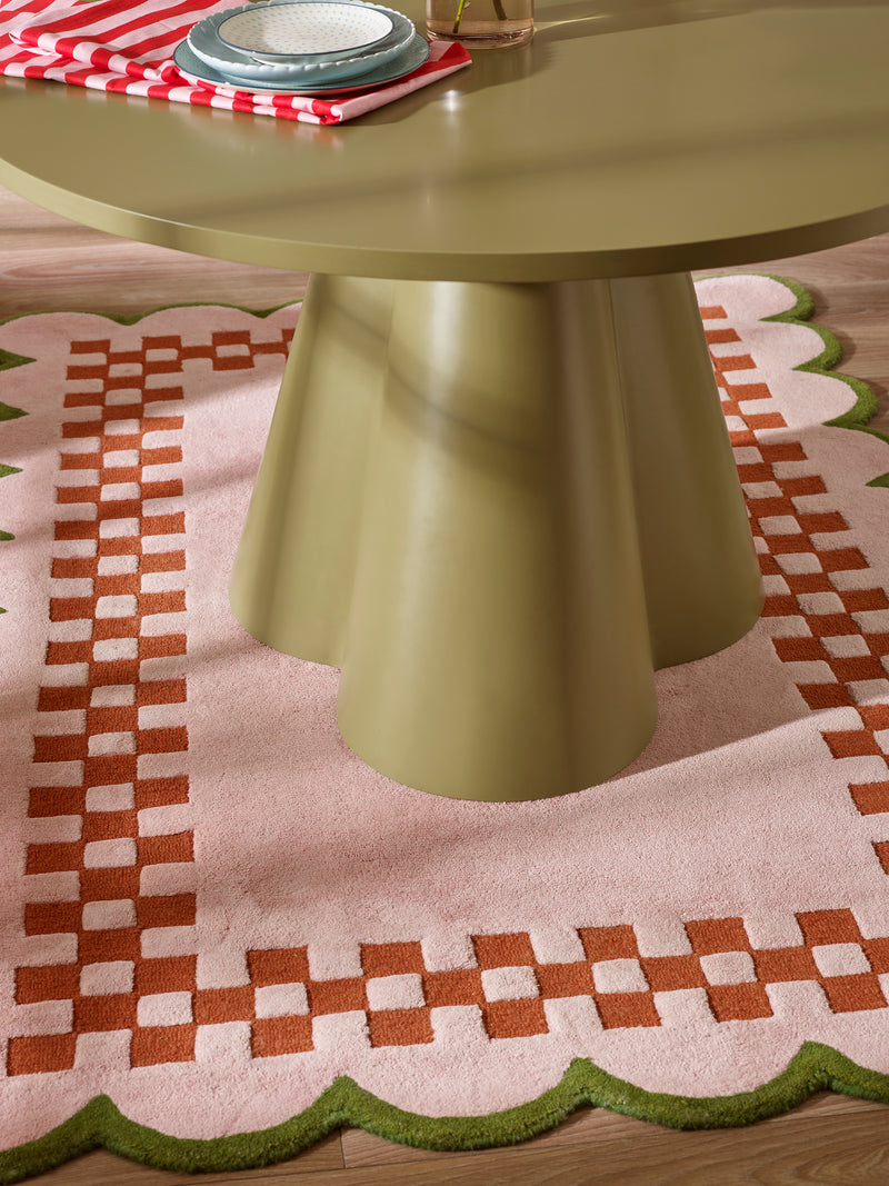 Fable 120cm Sage Green Round Dining Table – 4 Seater – detail view