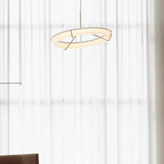 Sleek circular LED ceiling light for living room interior décor