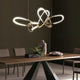 Art Deco sculptural LED chandelier in gold finish