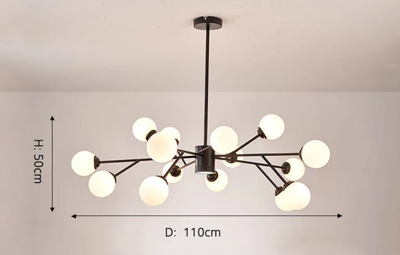 Luxury gold branch ceiling light modern interior