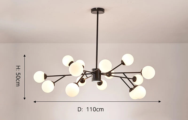 Luxury gold branch ceiling light modern interior