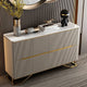Modern Luxury Side Cabinet/Side Board/Storage Cabinet – Elegant Fluted Design with Gold Accents for Stylish Home Décor