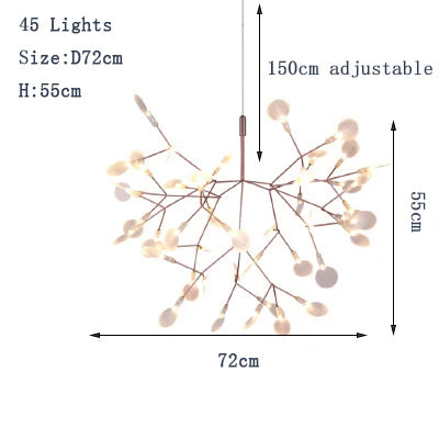 round branch led chandelier living room